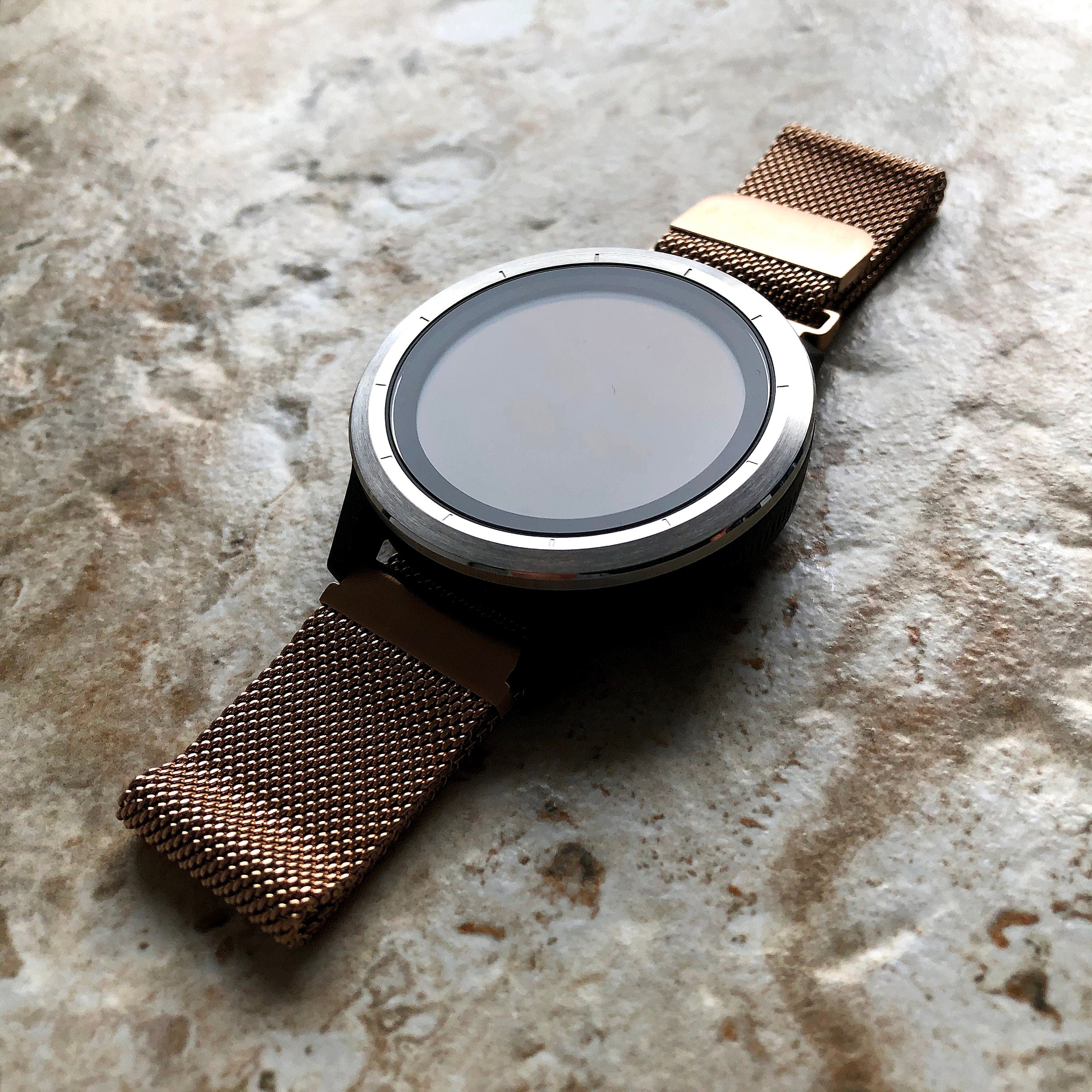 Garmin Rose Gold Color Band Compatible with Forerunner 55 165 245 645 Music Smartwatch Stainless Steel Milanese Mesh Quick Release - B20